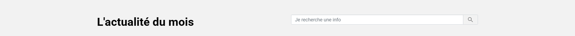 Actualité du mois